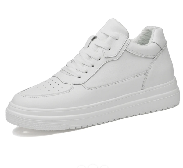 White Elevator Shoes for Men - Height Raising Shoes 10CM / 3.94 Inches