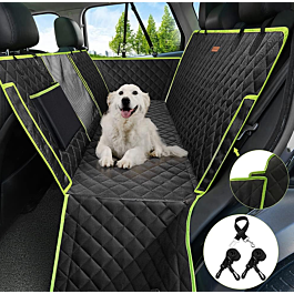 4-in-1 Hunde-Autositzbezug, 100% wasserdicht, Kratzfest, Hundehängematte mit großem Netzfenster, langlebig, rutschfest, Haustiere, Hunde-Rücksitzbezug, Schutz für Autos, LKWs, SUVs, Grün