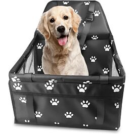Hunde Autositz, Hundesitz Auto mit Sicherheitsgurt Atmungsaktiver Faltbarer für Kleine bis Hunde, Hundeautositz Wasserdichter mit Faserstützstange für Autoschutz 40×34×25cm