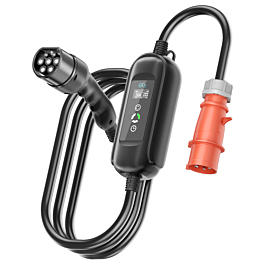 EV Wallbox 11KW mit 10meter Ladekabel für alle Typ2 Elektrofahrzeuge,  Typ2 auf CEE16A 3phasig EV Ladestation