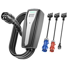 1.84kW-11kW Typ2 EV Ladegerät Set mit mehreren Adaptern für Reisen, 5m Starkstrom Schnellladekabel