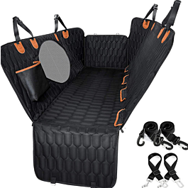 Stube Premium Autoschondecke Hundedecke mit höchster Qualität für Rücksitz Rückbank Universale Langlebige, rutschfeste, waschbare Autositzbezüge mit Anschnallgurt für Reise Transport