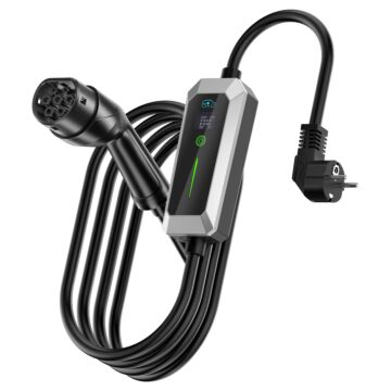 10 Meter Typ 2 zu Schuko Tragbares EV-Ladegerät, 3.5KW EV-Ladekabel,IP66 Wasserdicht, für den Außenbereich