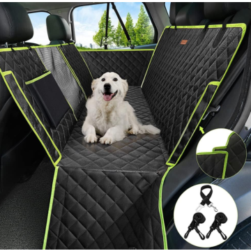 4-in-1 Hunde-Autositzbezug, 100% wasserdicht, Kratzfest, Hundehängematte mit großem Netzfenster, langlebig, rutschfest, Haustiere, Hunde-Rücksitzbezug, Schutz für Autos, LKWs, SUVs, Grün