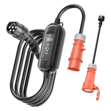 EV Wallbox 11KW mit 15meter Ladekabel mit Schuko-Adapter, Typ2 auf CEE16A 3phasig EV Ladestation