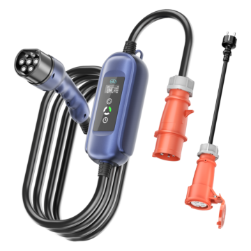 15m EV Starkstrom Schnellladekabel, 11KW 16A 3phasig EV Ladestation mit Haushaltsadapter