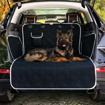 Völliger Kofferraumschutz für Hund - Reißfeste/Wasserdichter Kofferraumdecke Hundedecke Auto mit Seitenschutz Schützt den Kofferraum&Stoßstange vor Schmutz, Kratzern und Haaren,185*103cm